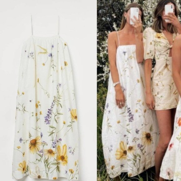 LAST DAY - H&M Wildflower Linen Blend Floral Dress - Picture 2 of 10